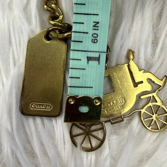Vintage COACH y2k Carriage Brass Hangtag Bag Charm Key Fob - Picture 4 of 4